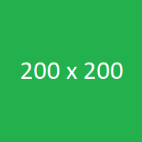 Biały napis 200 x 200 na zielonym tle